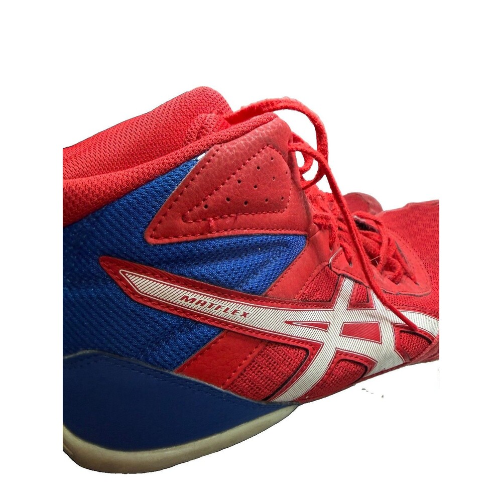 ASICS Matflex Men’s Mid Top Wrestling Shoes Lace Up Red/Blue/White 1081A021